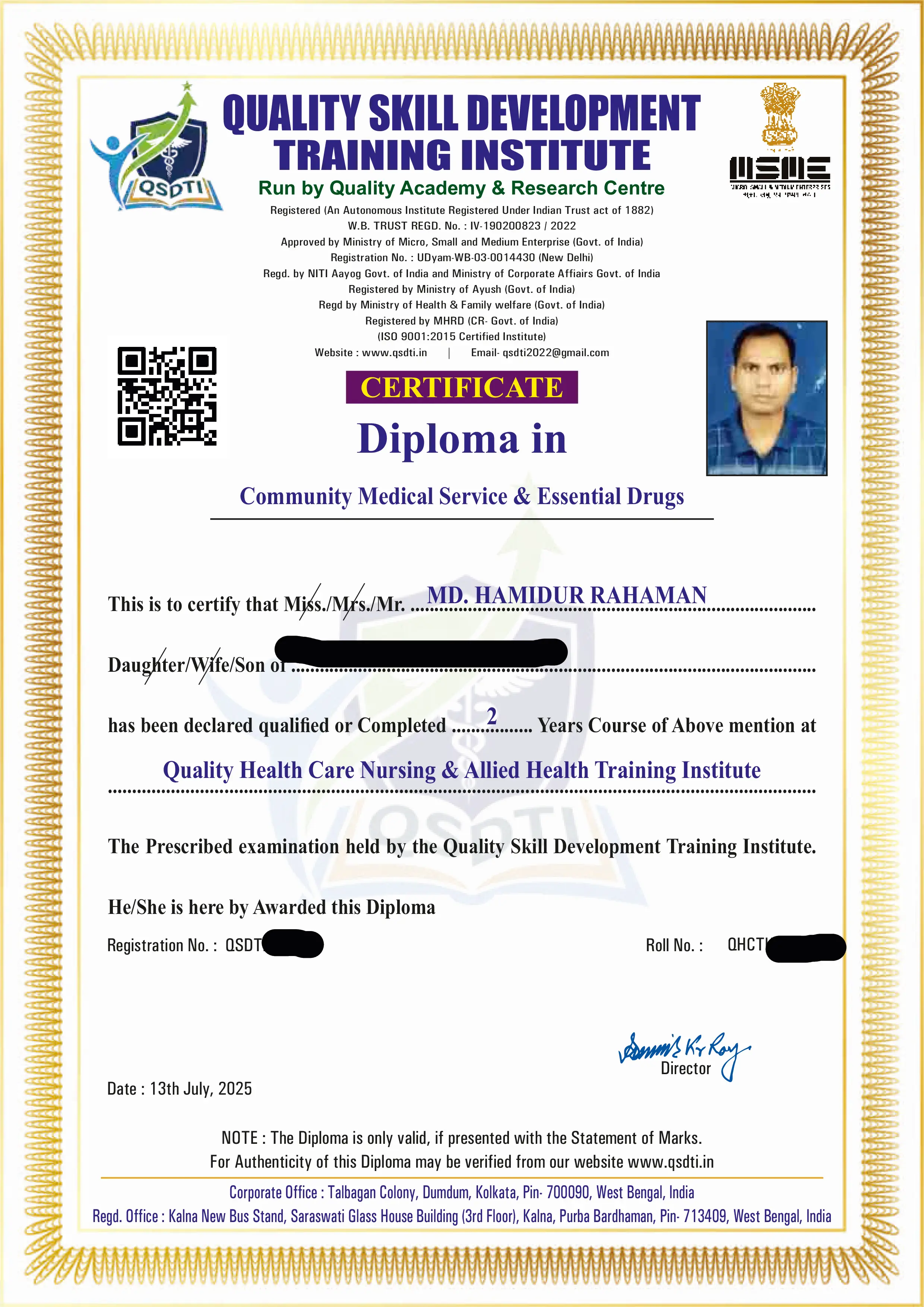 Demo Course Certificate